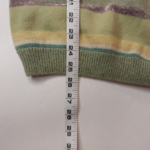 Monte Carlo Mens Striped Sweater Size 42 Green Wool Blend Casual Preppy - Picture 6 of 10